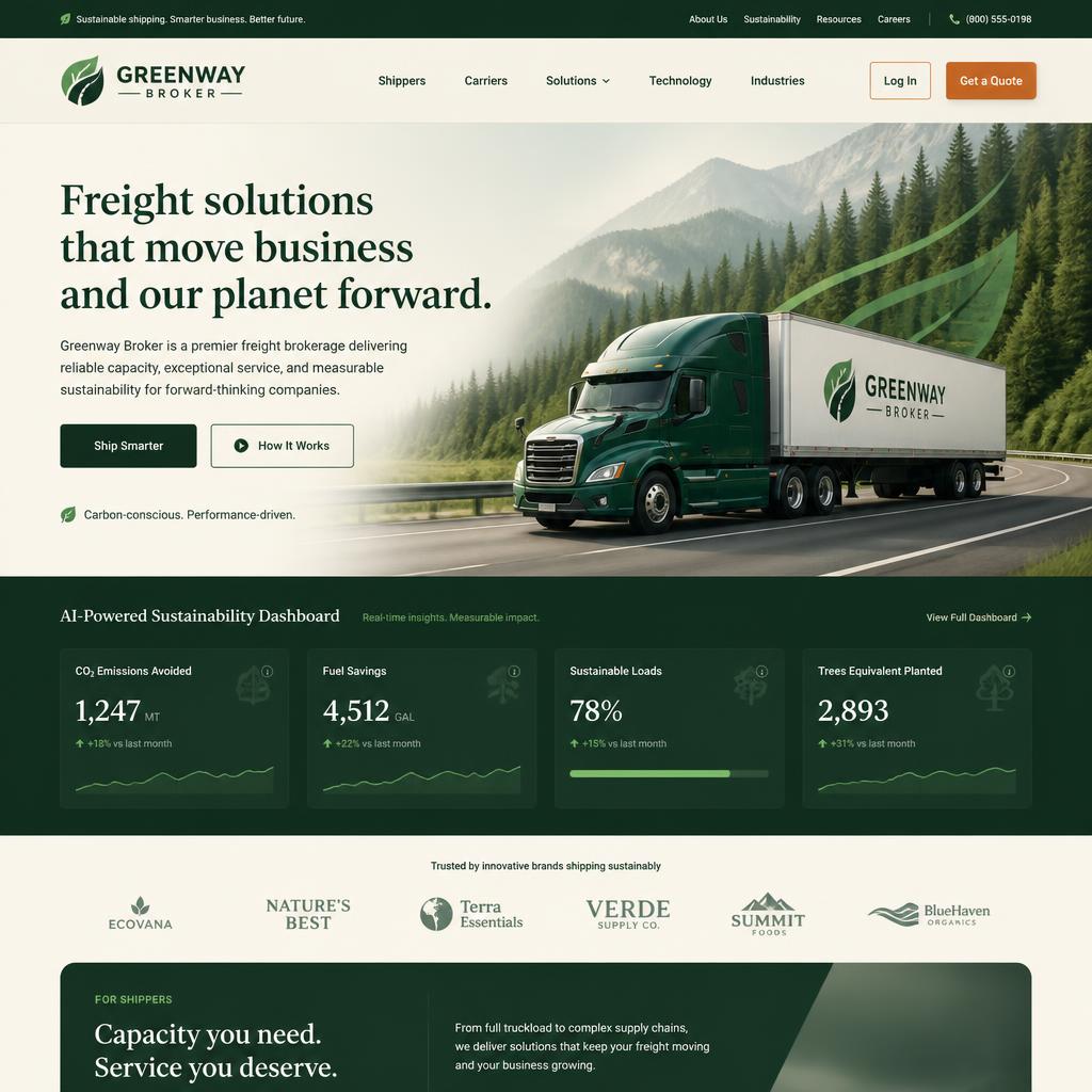 Greenway Broker freight broker website template