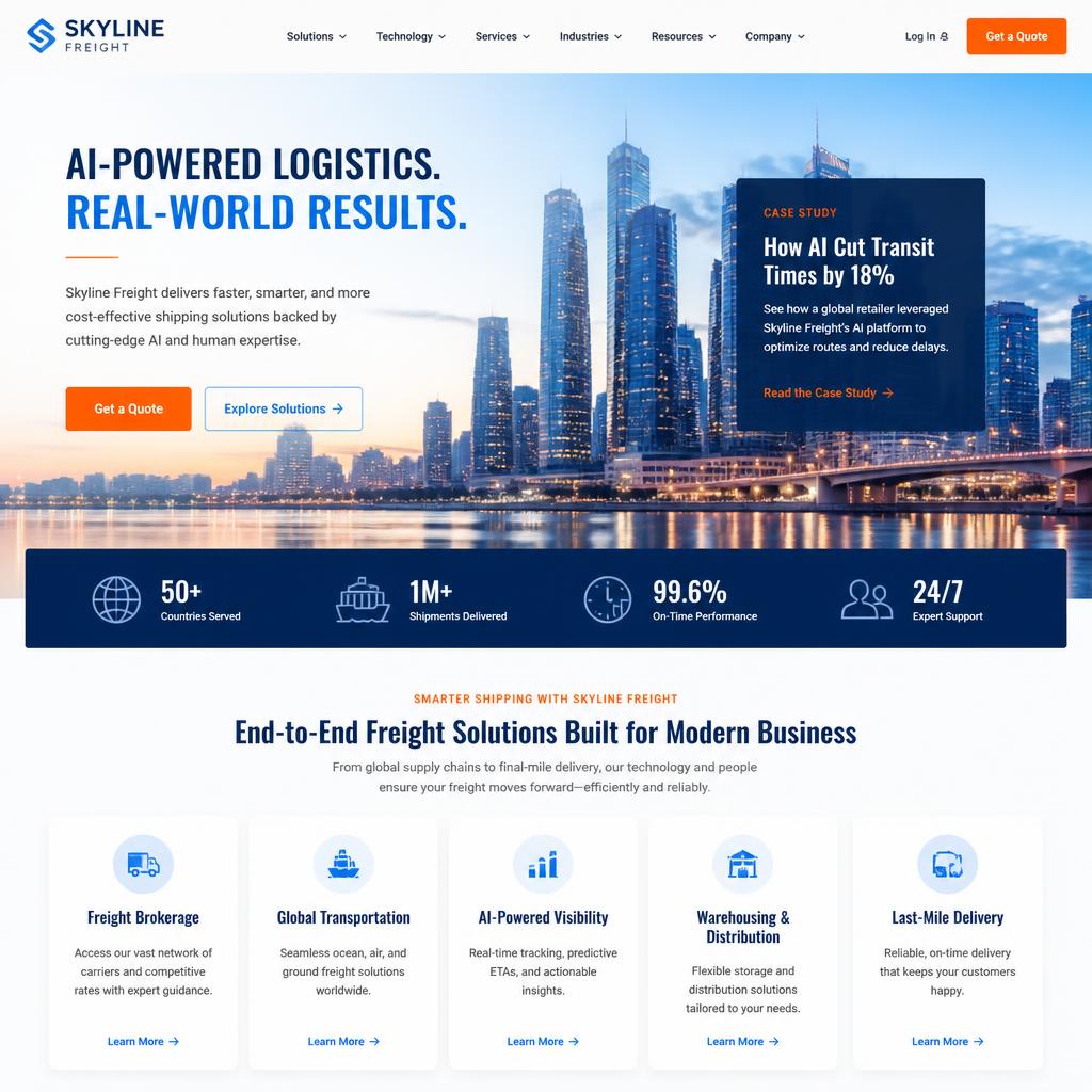 Skyline Freight freight broker website template